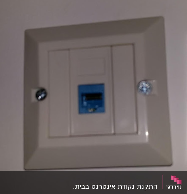 שקע רשת קיר עם חיבור כבל כחול